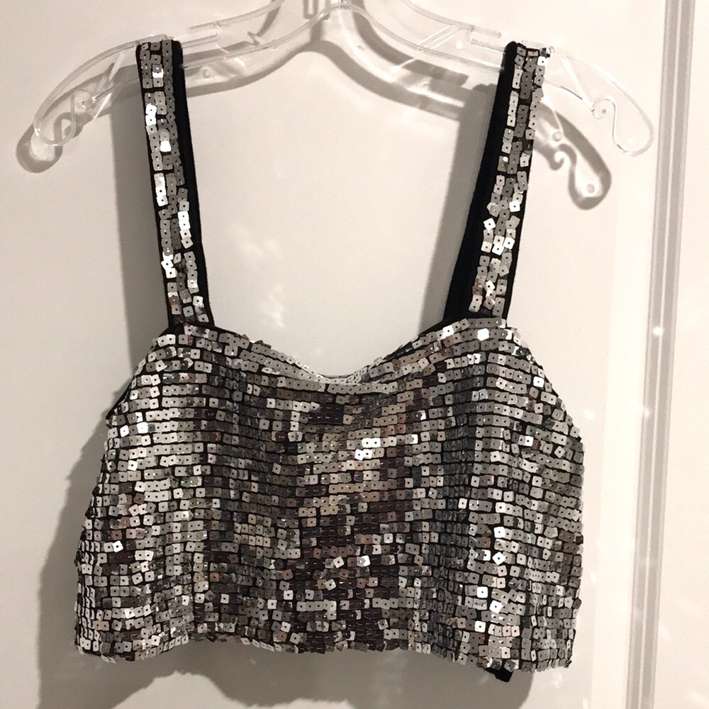 Like-new! REFORMATION Sequin Crop Tank Top